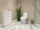 1 Metr Eang Beige Concrete Matt PVC Cawod Panel Wal Ystafell Ymolchi